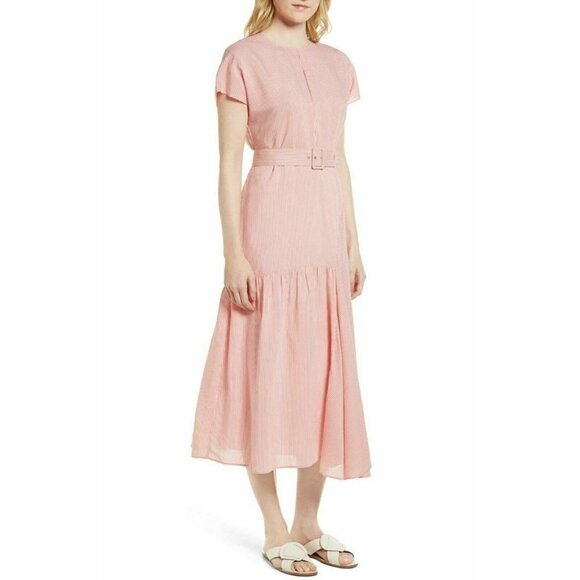 Nordstrom Signature Women Red Silk Blend Dress 10 - Picture 1 of 7